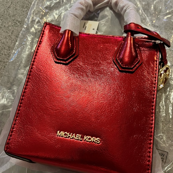 MICHAEL KORS MERCER XS CROSSBODY RED CRIMSON - Picture 4 of 4